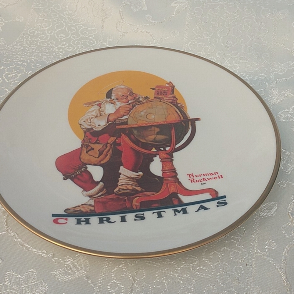 Santa Gorham Norman Rockwell 1978 plate